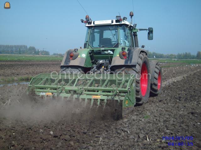 Trekker met spitmachine