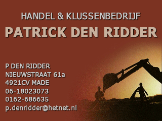 Logo Patrick den Ridder, Handelsonderneming & Klussenbedrijf Made