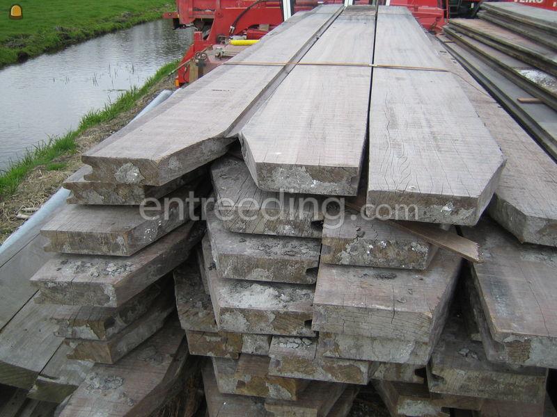 Gebuikt hardhouten damwand