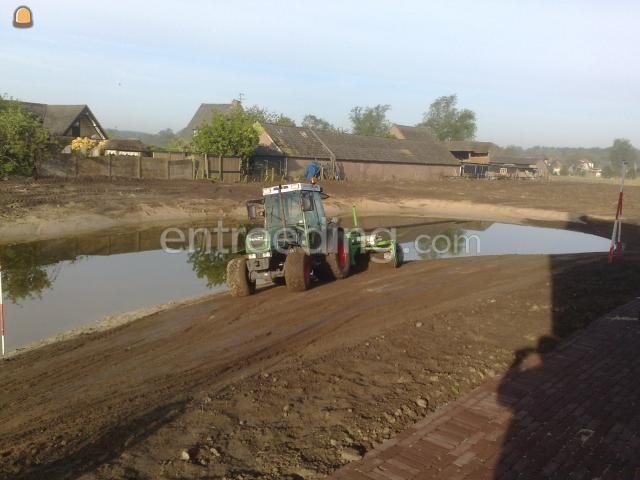 Aanleg vijver + egaliseren terrein