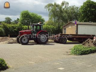 MF 6460 + platte wagen Omgeving Harderwijk
