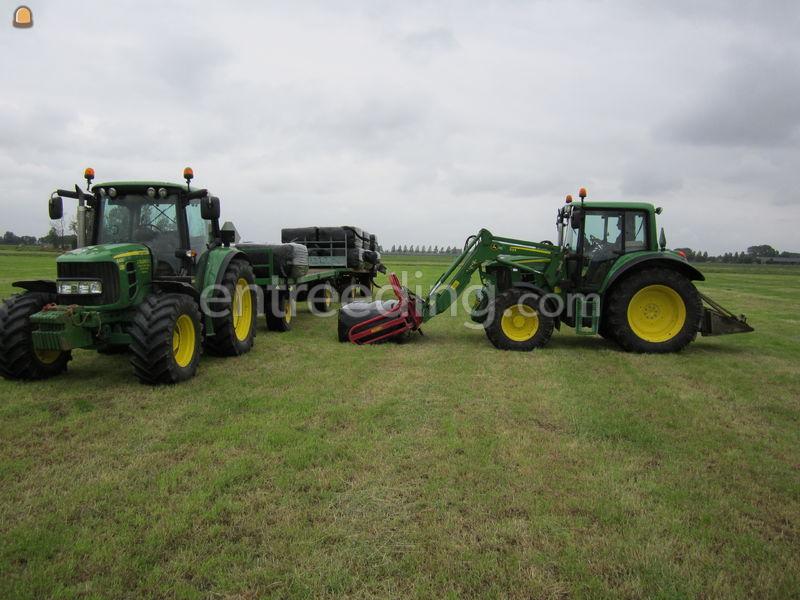 Trekker + platte wagen