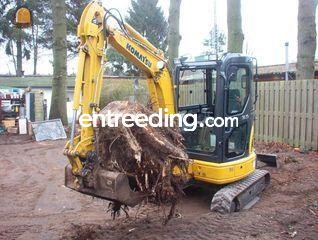 Komatsu cabine kan er af. Omgeving Hilversum