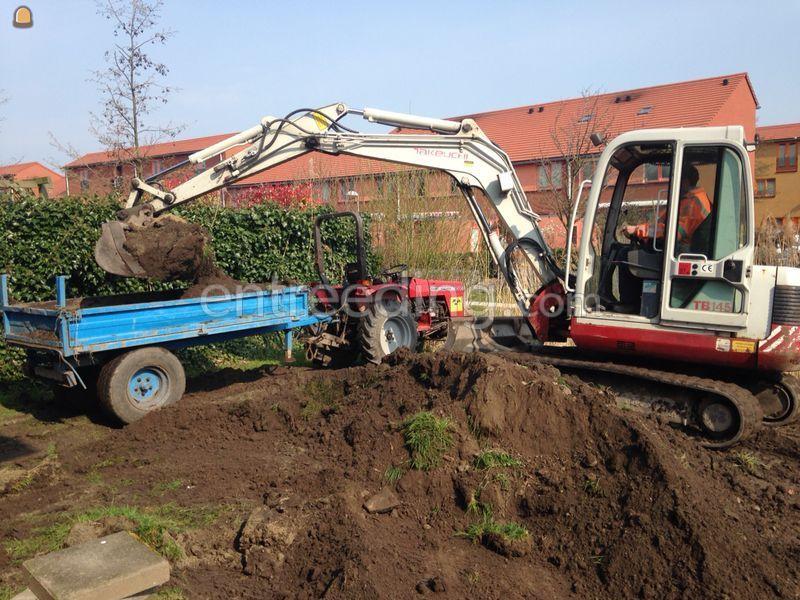 Tuinbouwtrekker met 1m³kieper
