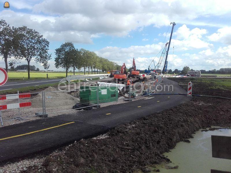 Aanleg paalmatras voor nieuw te maken rotonde N210 te Bergambacht