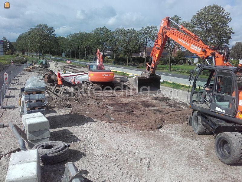 Aanleg paalmatras voor nieuw te maken rotonde N210 te Bergambacht