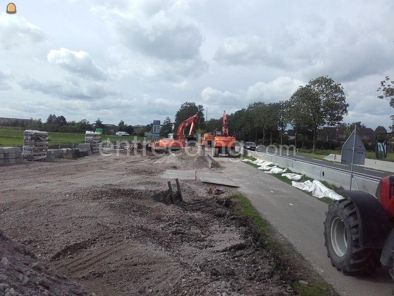 Aanleg paalmatras voor nieuw te maken rotonde N210 te Bergambacht