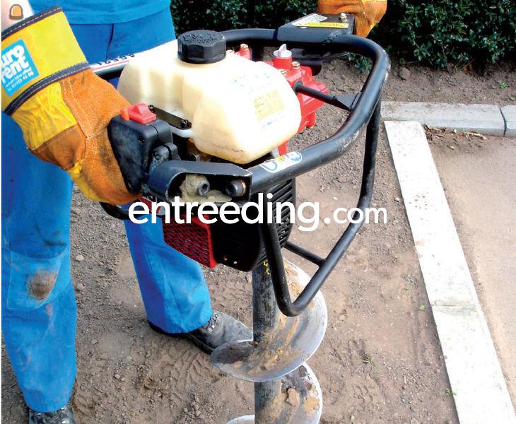 Grondboren benzine of handbediend ø 6 tot 20 cm