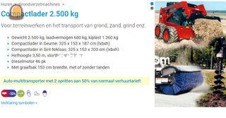 Compactlader 2.500 kg Omgeving Antwerpen
