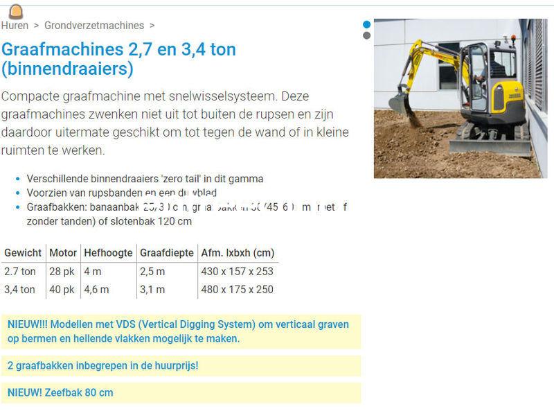 Wacker Neuson 2,7 ton en 3,4 ton binnendraaiers