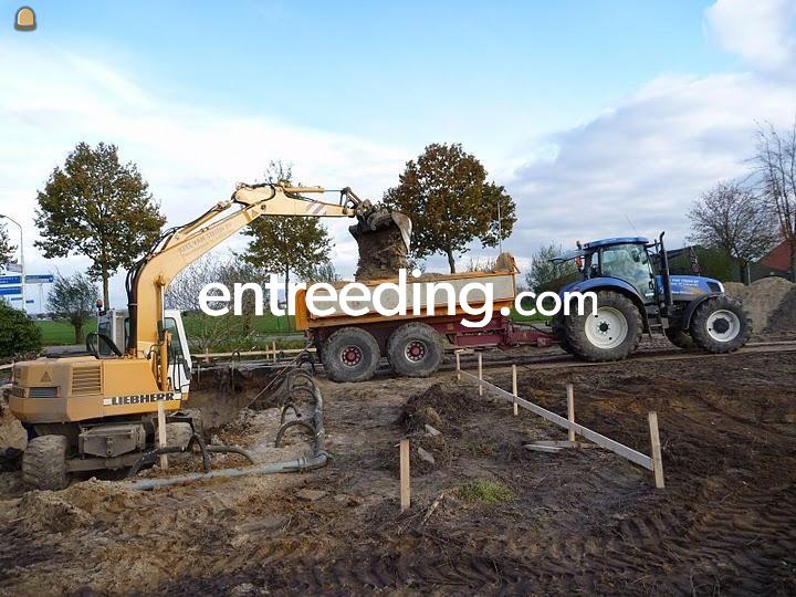 Grondwerk met mobiele graafmachines