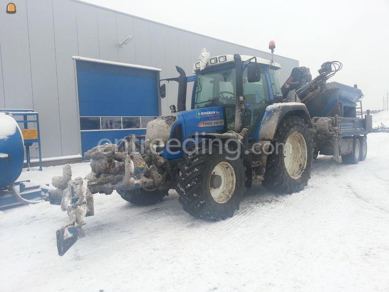 Tractor + zoutstooier + schuif