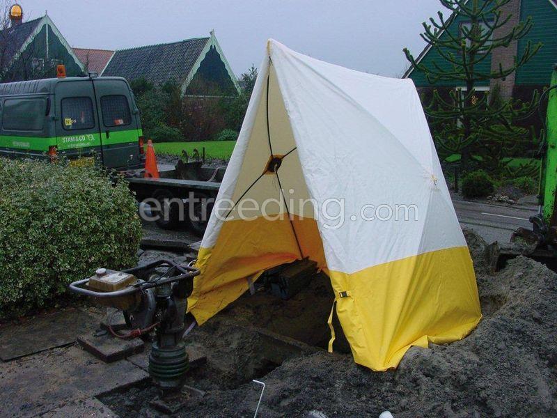 Werftenten, ondergrondse waarschuwing, zeildoeken voor bouwhekken,..