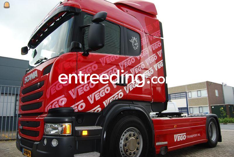 Scania G450 + Stenentrailer + Verrijdbare Kraan