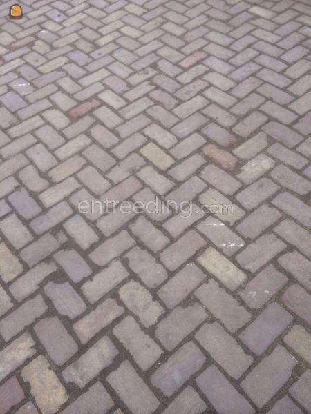 Oud gebakken keiformaat bont/brons genuanceerd