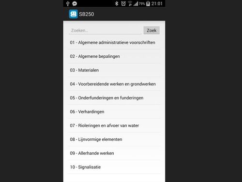 Standaardbestek 250 voor ...